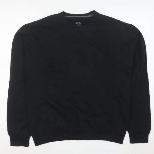 Fruit of the Loom Men's Black M Crew Neck Pullover Fleece Sweatshirt