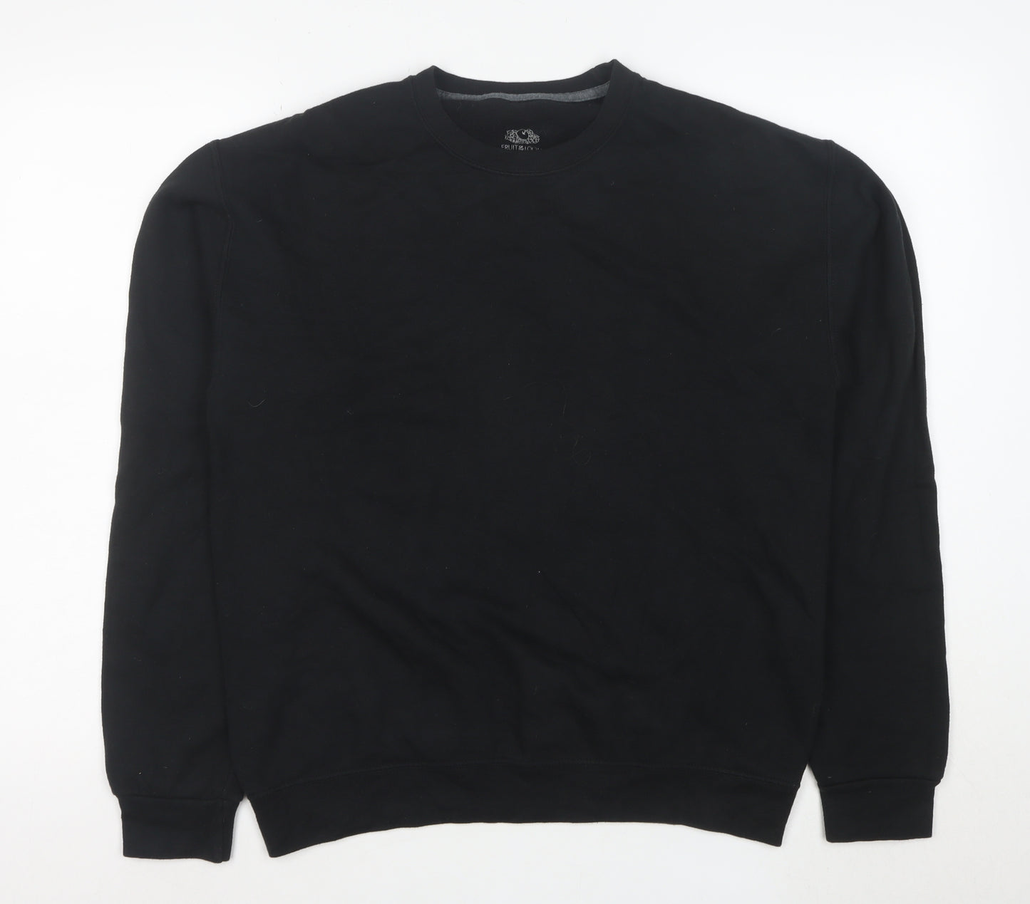 Fruit of the Loom Men's Black M Crew Neck Pullover Fleece Sweatshirt