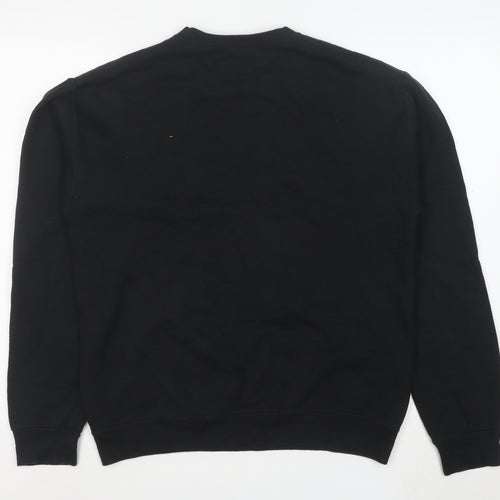 Fruit of the Loom Men's Black M Crew Neck Pullover Fleece Sweatshirt