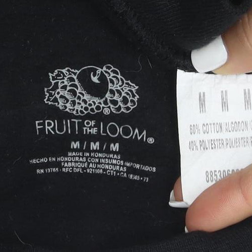 Fruit of the Loom Men's Black M Crew Neck Pullover Fleece Sweatshirt