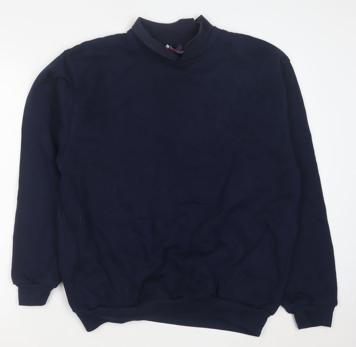 USTA Men's Blue Pullover Sweatshirt M Crew Neck Fleece Vintage