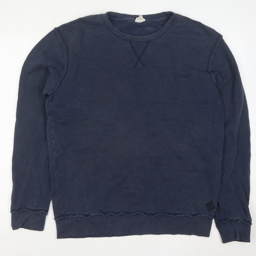 Markham Men's Blue Cotton Crew Neck Pullover Sweatshirt L