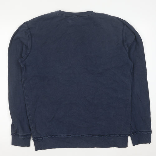 Markham Men's Blue Cotton Crew Neck Pullover Sweatshirt L
