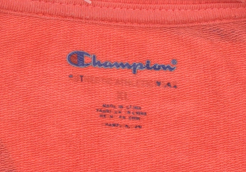Champion Womens Red Crew Neck Pullover Sweatshirt Size L