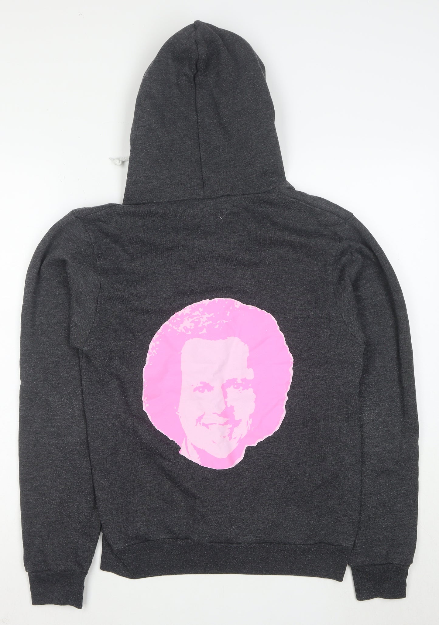 American Apparel Womens Dark Grey Full Zip Hoodie Size S Cotton Blend Graphic