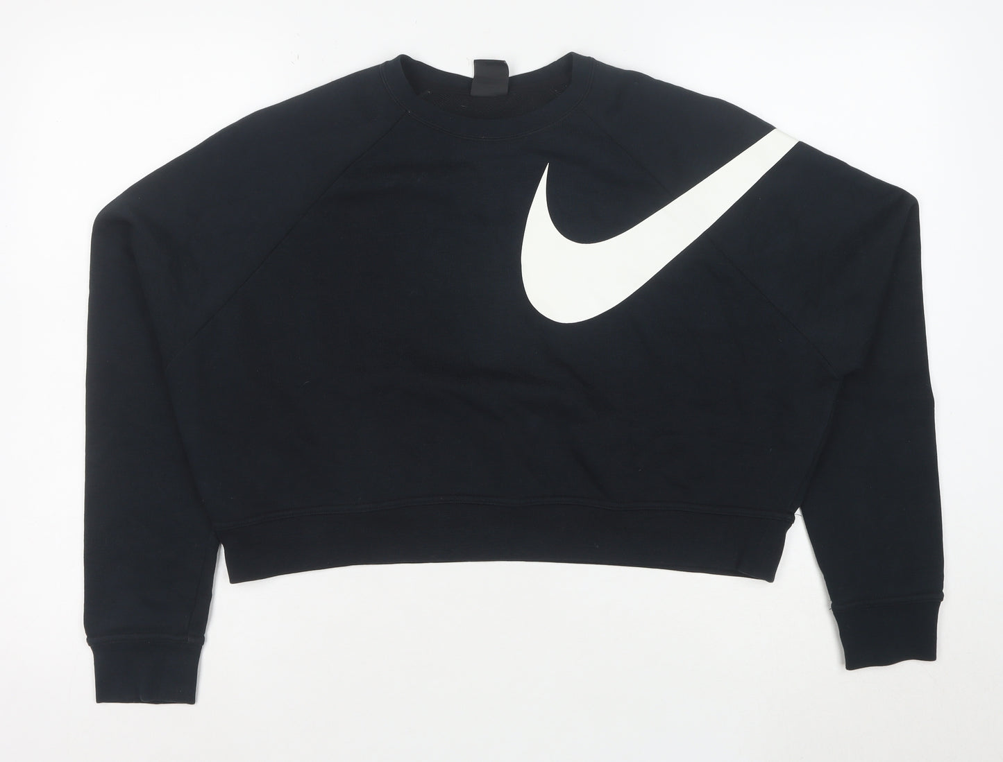 Nike Women Black Dri-FIT Crew Neck Pullover Sweatshirt Medium
