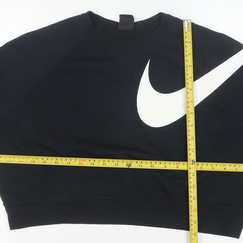 Nike Women Black Dri-FIT Crew Neck Pullover Sweatshirt Medium