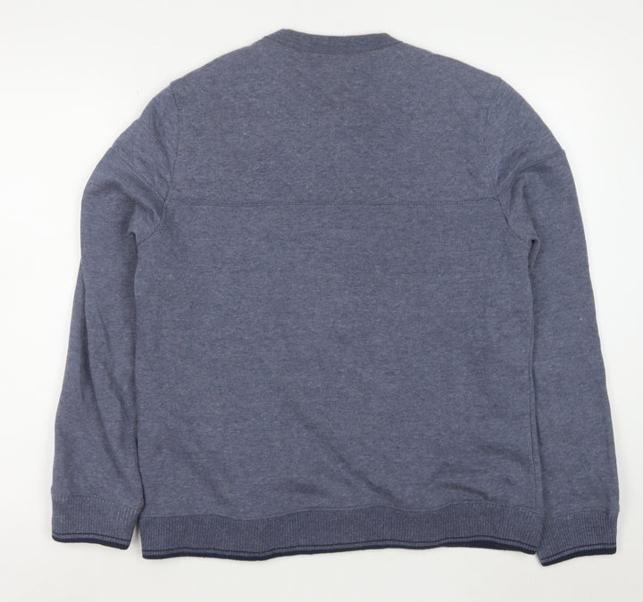 Ben Sherman Men Blue M Crew Neck Pullover Sweatshirt