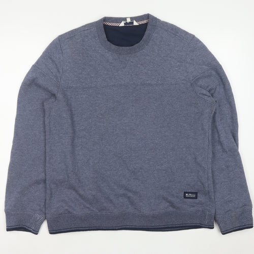 Ben Sherman Men Blue M Crew Neck Pullover Sweatshirt