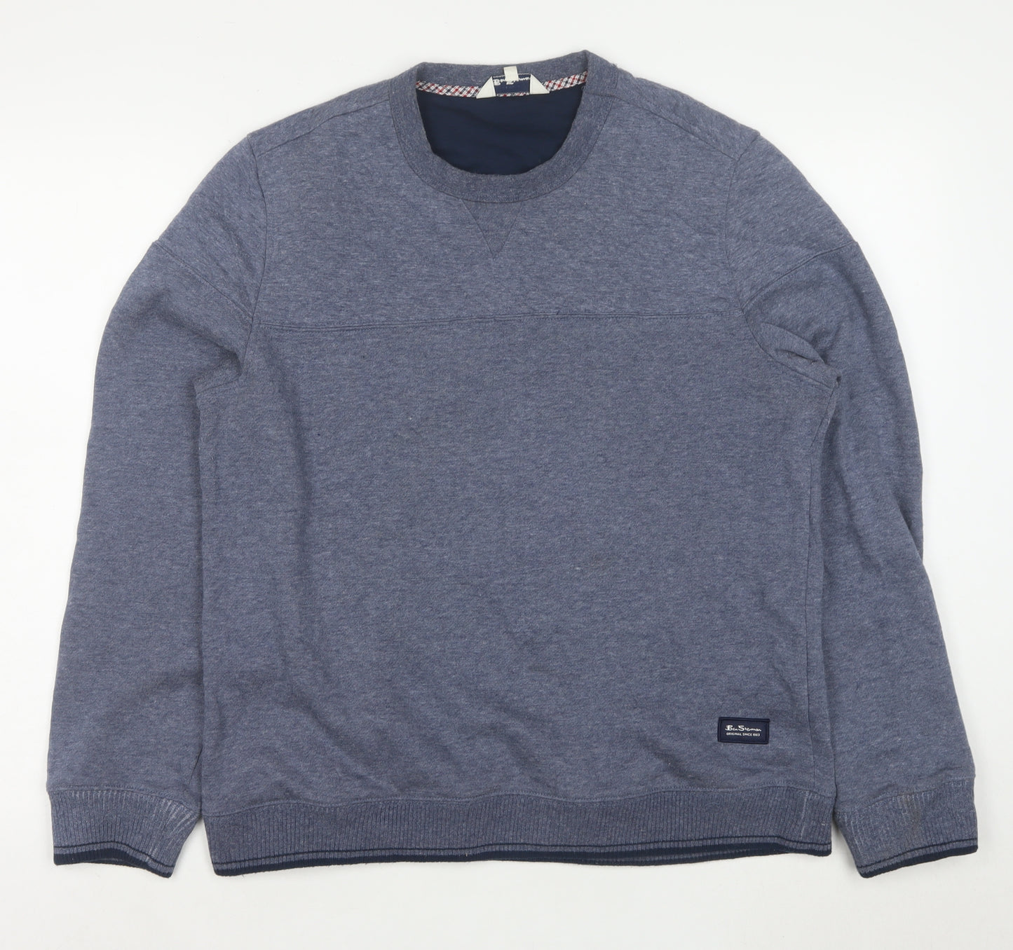 Ben Sherman Men Blue M Crew Neck Pullover Sweatshirt