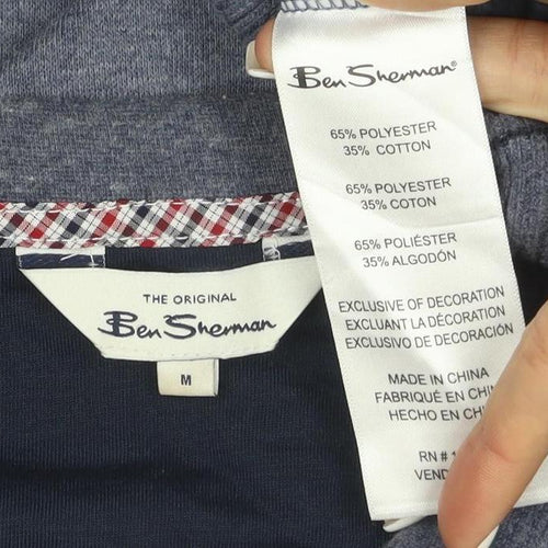 Ben Sherman Men Blue M Crew Neck Pullover Sweatshirt