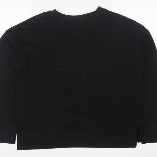 Calvin Klein Women's Black Leopard Logo Pullover Sweatshirt Size S