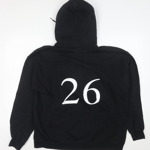 Hanes Mens Black Pullover Hoodie L Sports Graphic Sharks Vintage