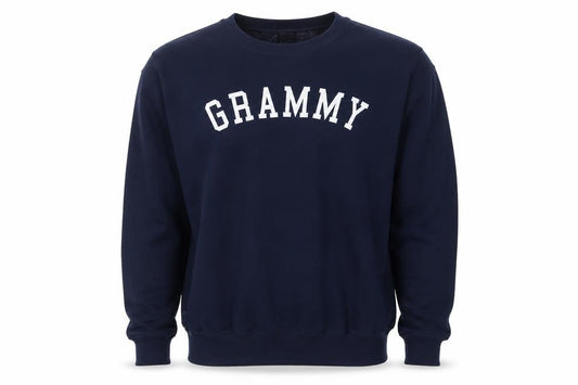 Front view of Gildan Men's Blue Heavy Blend Crew Neck Logo Sweatshirt M