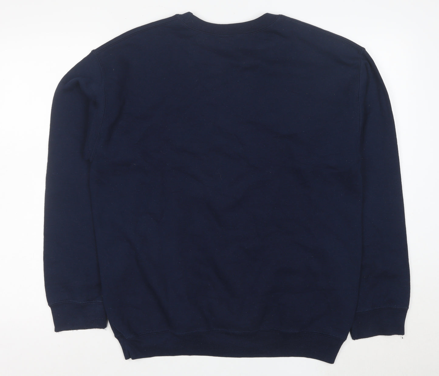 Gildan Men's Blue Heavy Blend Crew Neck Logo Sweatshirt M