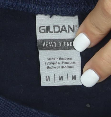 Gildan Men's Blue Heavy Blend Crew Neck Logo Sweatshirt M