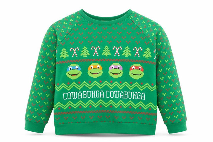 Nickelodeon Boys Green Teenage Mutant Ninja Turtles Christmas Sweatshirt XL 15-17 Years