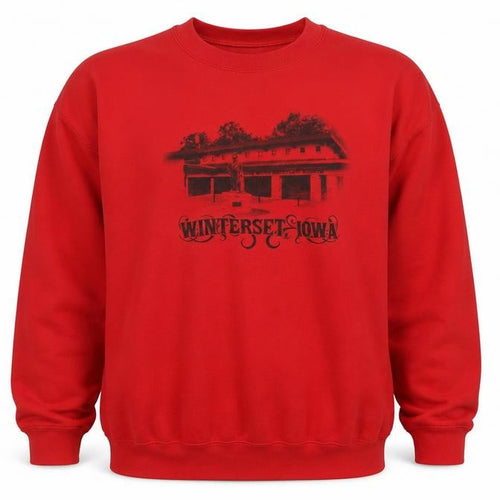 Gildan Men Red XL Heavyweight Winterset Iowa Graphic Sweatshirt