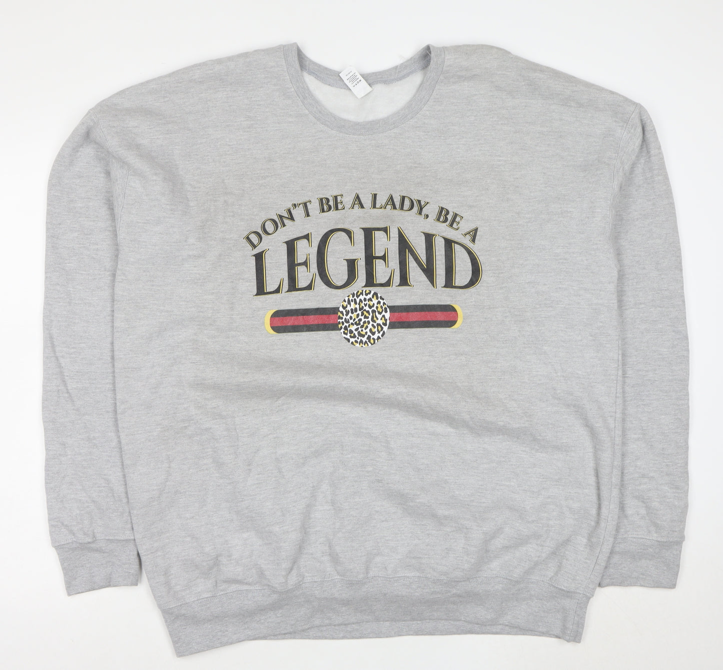 Tultex Unisex Grey XL Crew Neck Graphic Print Sweatshirt