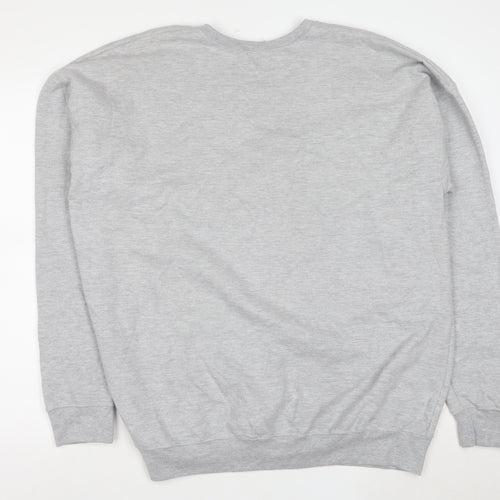 Tultex Unisex Grey XL Crew Neck Graphic Print Sweatshirt