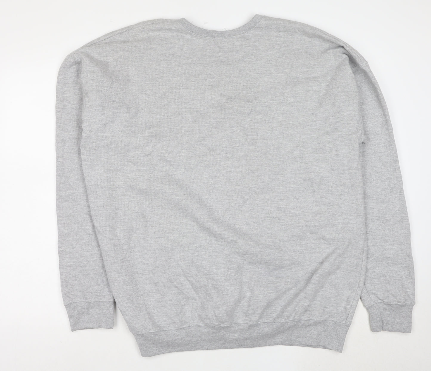 Tultex Unisex Grey XL Crew Neck Graphic Print Sweatshirt