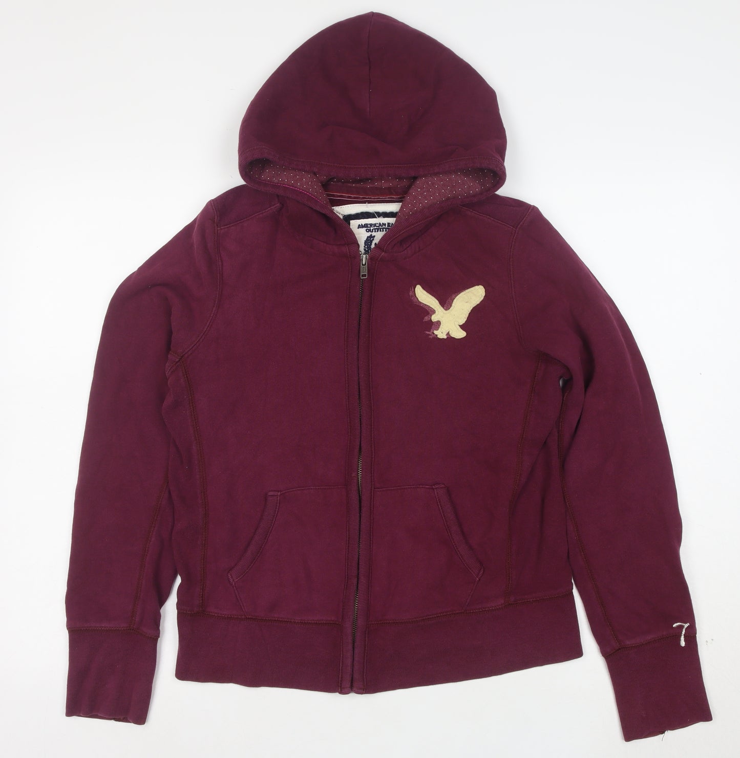 American Eagle Men's Purple Full Zip Hooded Sweatshirt Size M