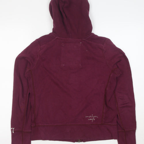 American Eagle Men's Purple Full Zip Hooded Sweatshirt Size M