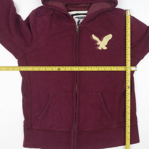 American Eagle Men's Purple Full Zip Hooded Sweatshirt Size M