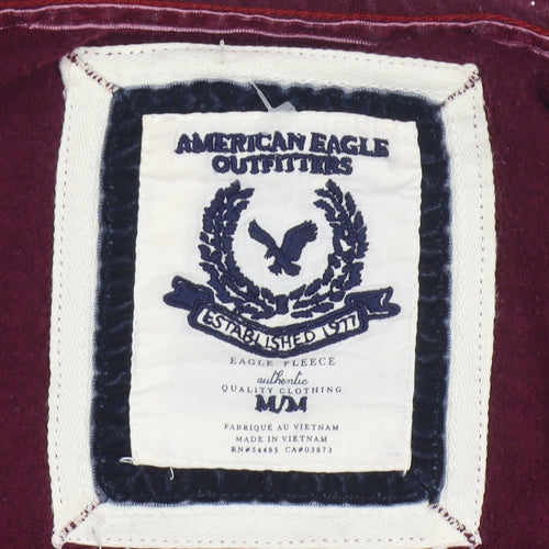 American Eagle Men's Purple Full Zip Hooded Sweatshirt Size M