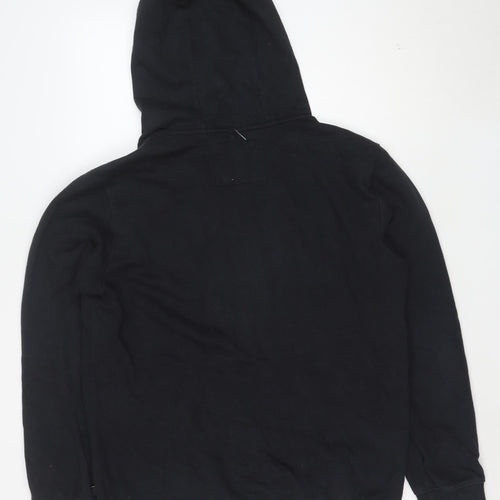Quiksilver Mens Black M Pullover Hoodie Logo Fleece Sweatshirt