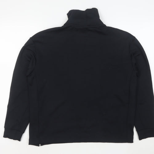Nike Men's Black S High Neck Zip Detail Sports Sweatshirt