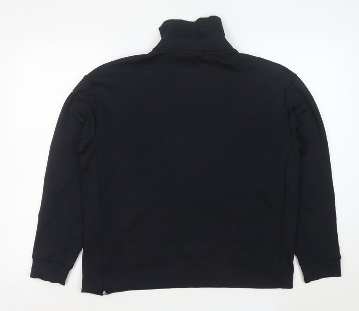 Nike Men's Black S High Neck Zip Detail Sports Sweatshirt