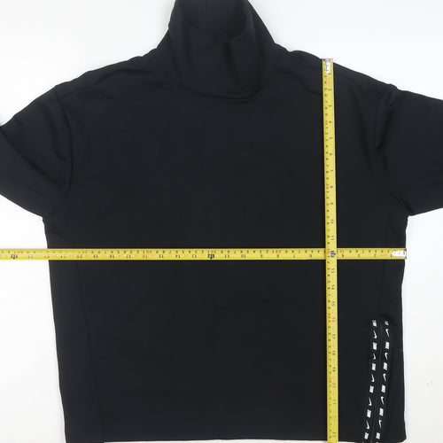 Nike Men's Black S High Neck Zip Detail Sports Sweatshirt