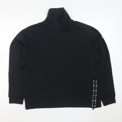 Nike Men's Black S High Neck Zip Detail Sports Sweatshirt