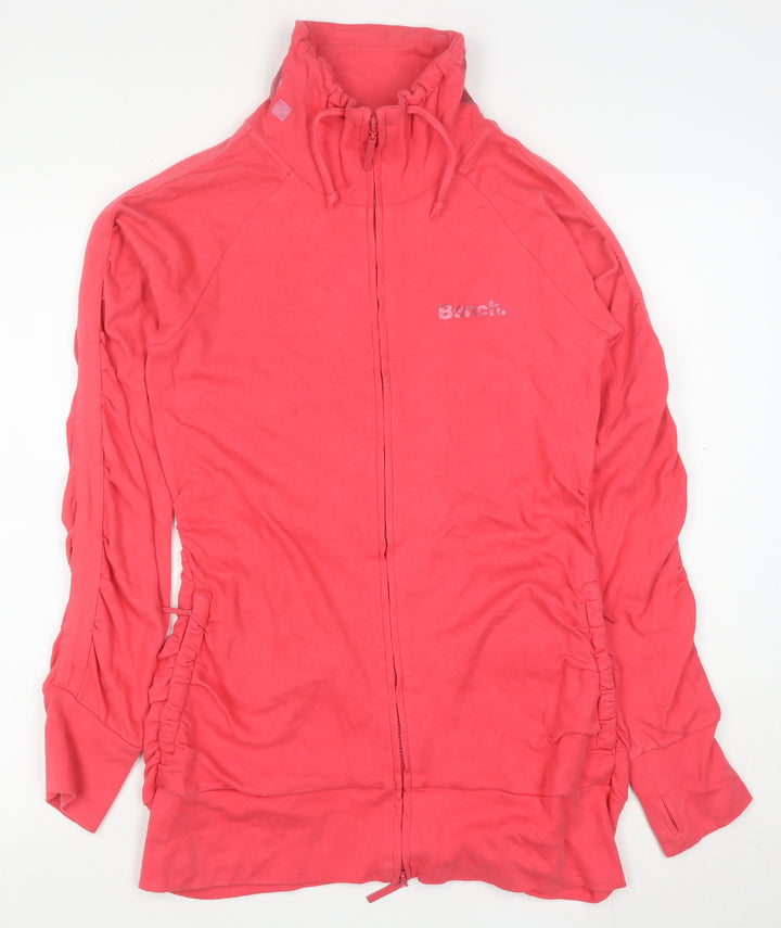 Bench Women's Pink Full Zip Hoodie Size L 100% Cotton Casual Sweatshirt