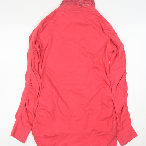 Bench Women's Pink Full Zip Hoodie Size L 100% Cotton Casual Sweatshirt