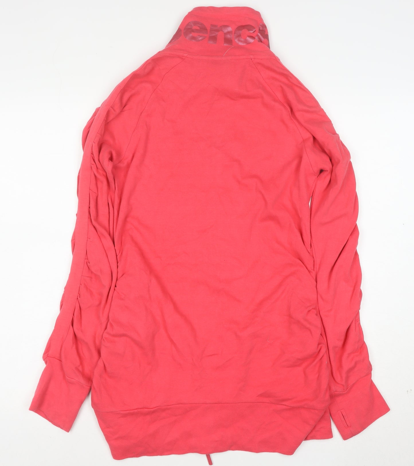 Bench Women's Pink Full Zip Hoodie Size L 100% Cotton Casual Sweatshirt