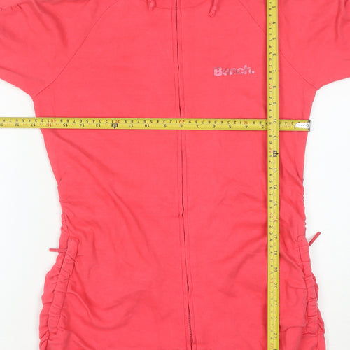 Bench Women's Pink Full Zip Hoodie Size L 100% Cotton Casual Sweatshirt