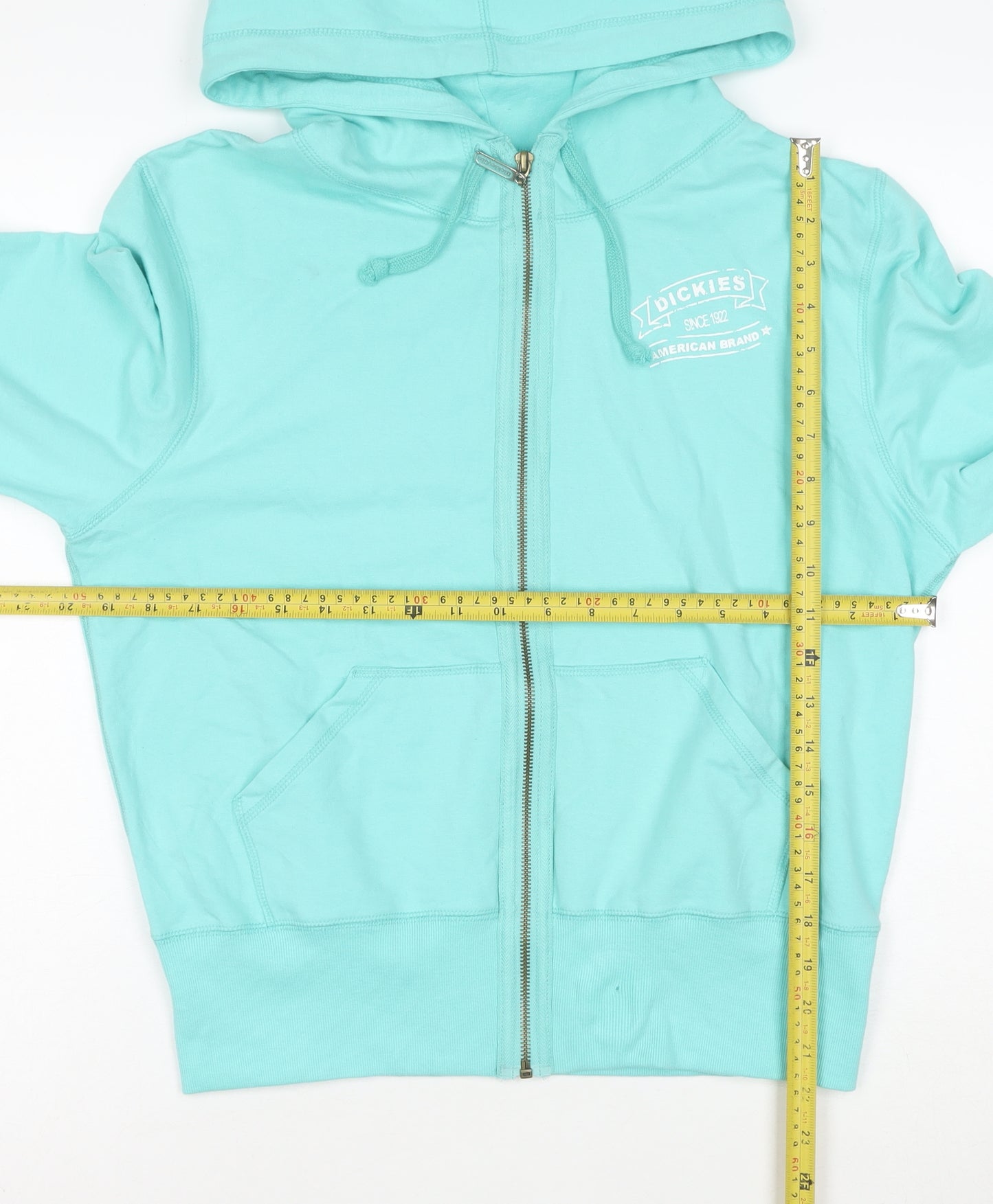Dickies Women Mint Green Full Zip Hoodie XXL Cotton Blend