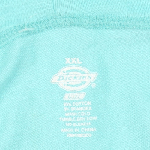 Dickies Women Mint Green Full Zip Hoodie XXL Cotton Blend