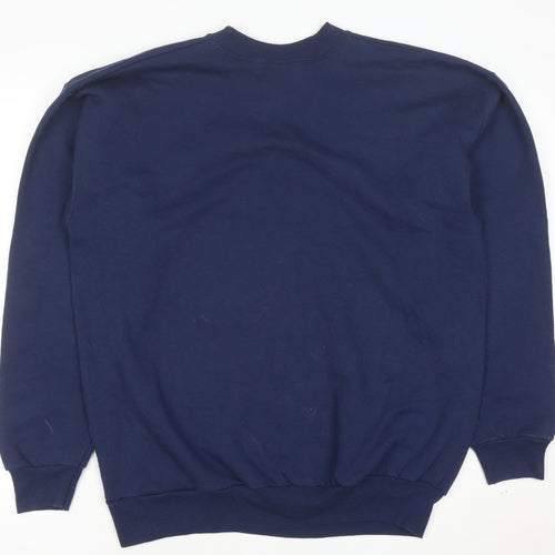 Hanes Men’s Blue Christmas Graphic Pullover Sweatshirt L