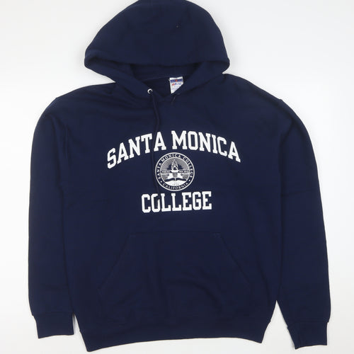 Jerzees Men's Blue Santa Monica College Pullover Hoodie Medium