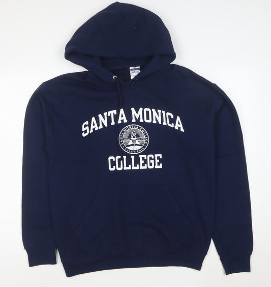 Jerzees Men's Blue Santa Monica College Pullover Hoodie Medium