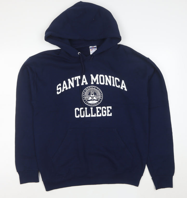 Jerzees Men's Blue Santa Monica College Pullover Hoodie Medium