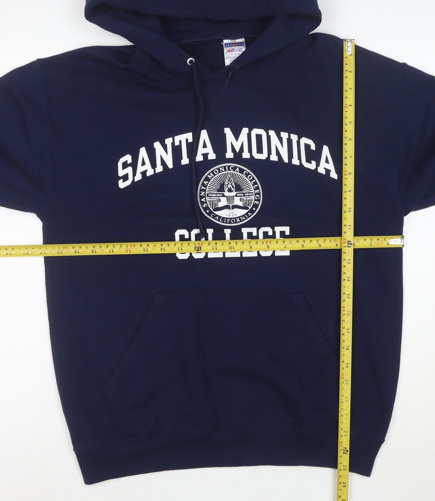 Jerzees Men's Blue Santa Monica College Pullover Hoodie Medium
