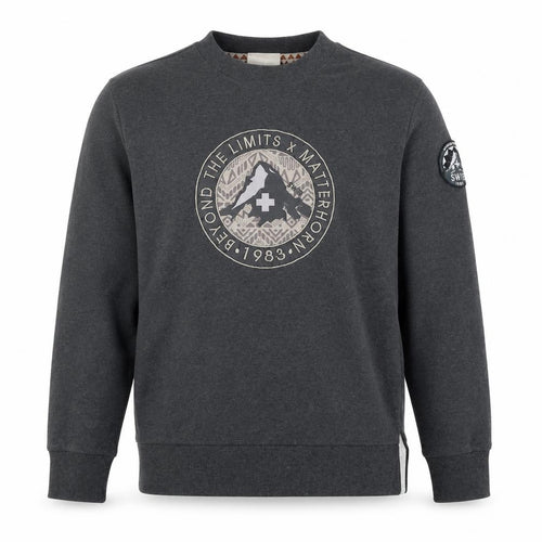 SWIB Men's Grey Crew Neck Graphic Sweatshirt M Outdoor Style