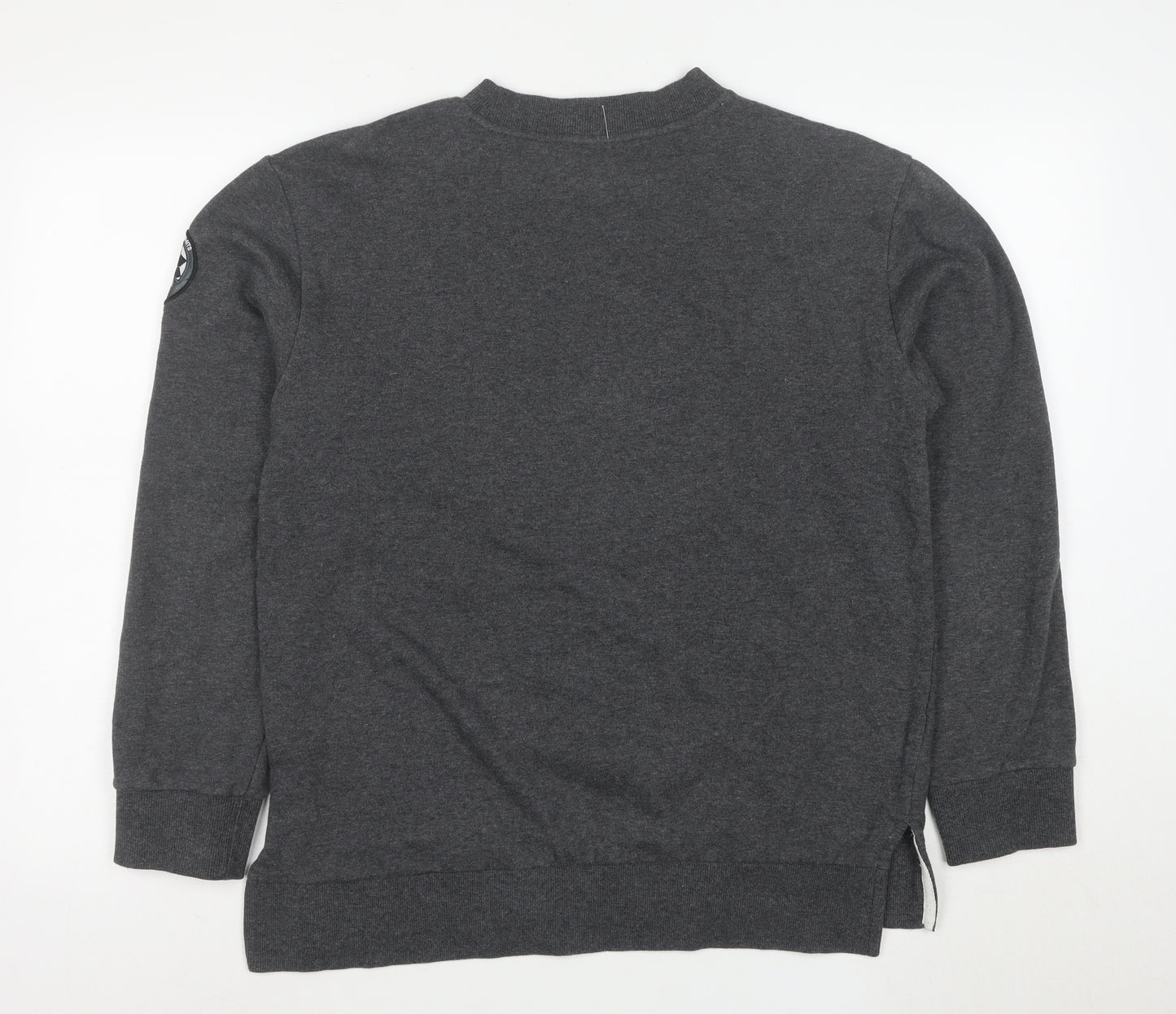 SWIB Men's Grey Crew Neck Graphic Sweatshirt M Outdoor Style
