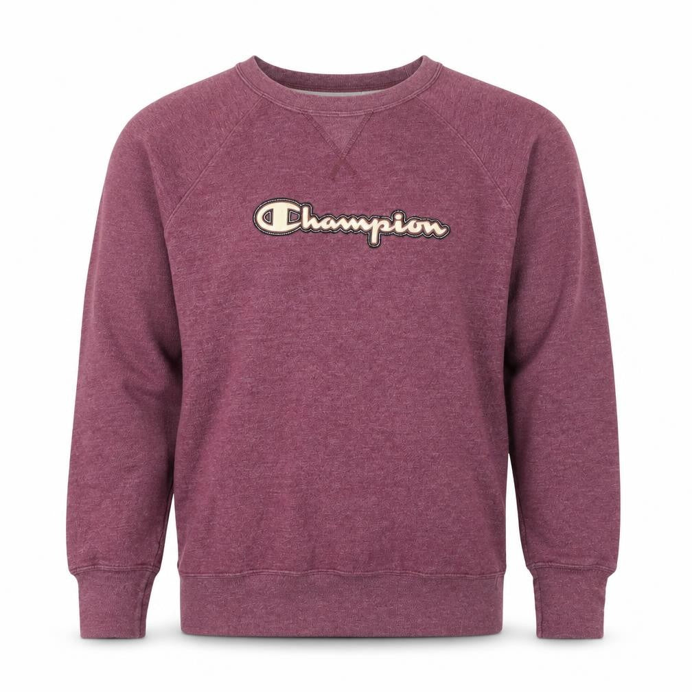 Champion Mens Purple Crew Neck Logo Sweatshirt Size L Regular Fit