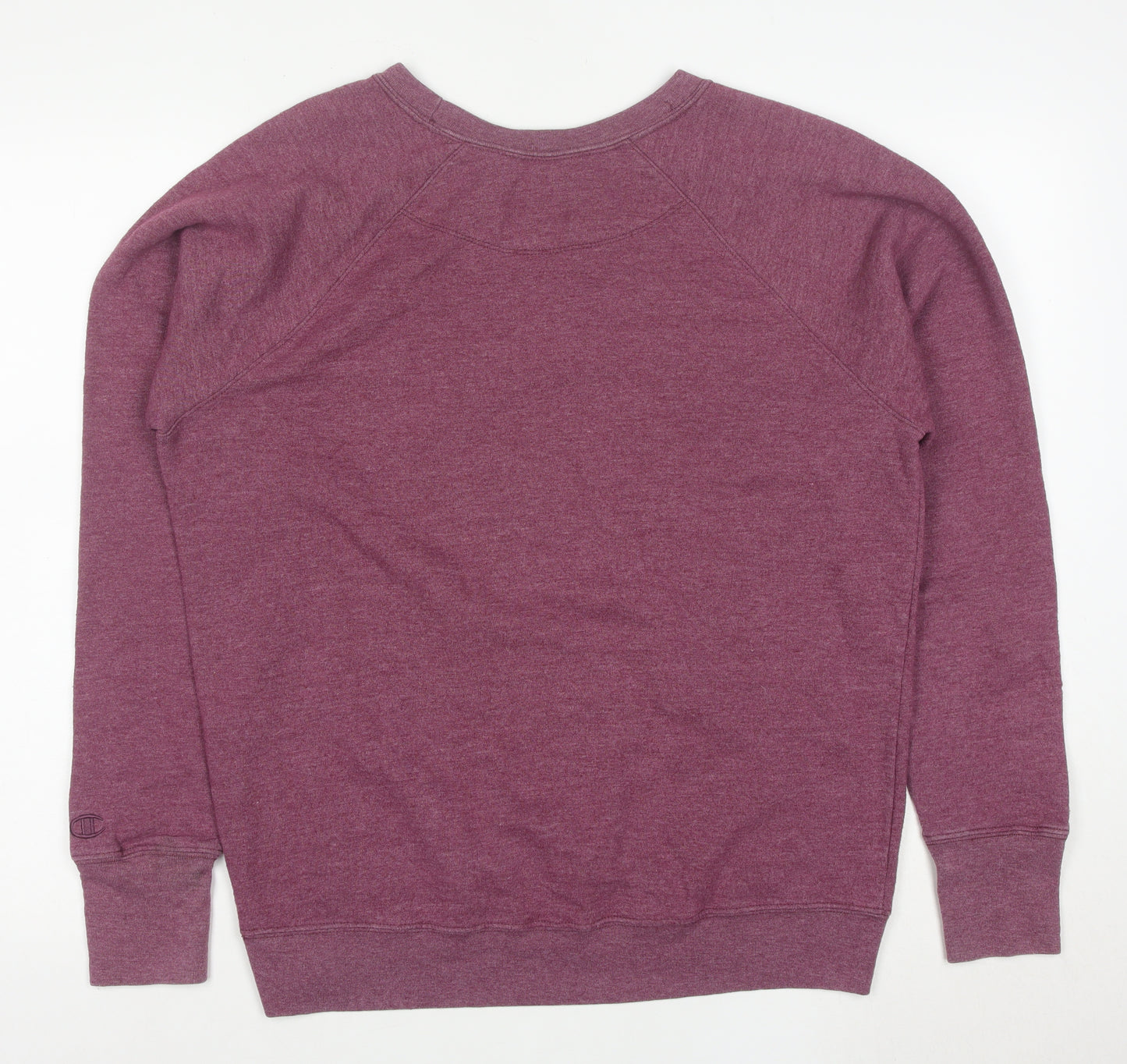 Champion Mens Purple Crew Neck Logo Sweatshirt Size L Regular Fit