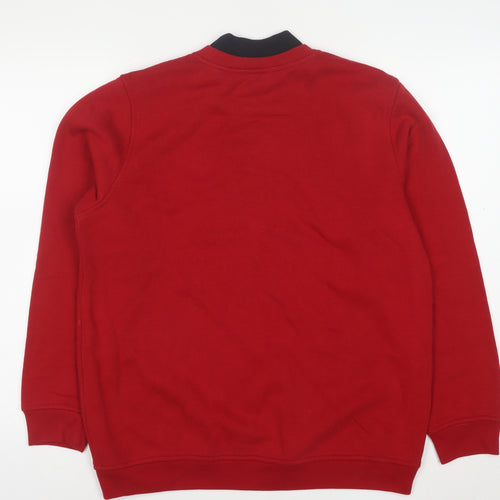 Northern Reflections Women Red Floral Embroidered Pullover Sweatshirt M